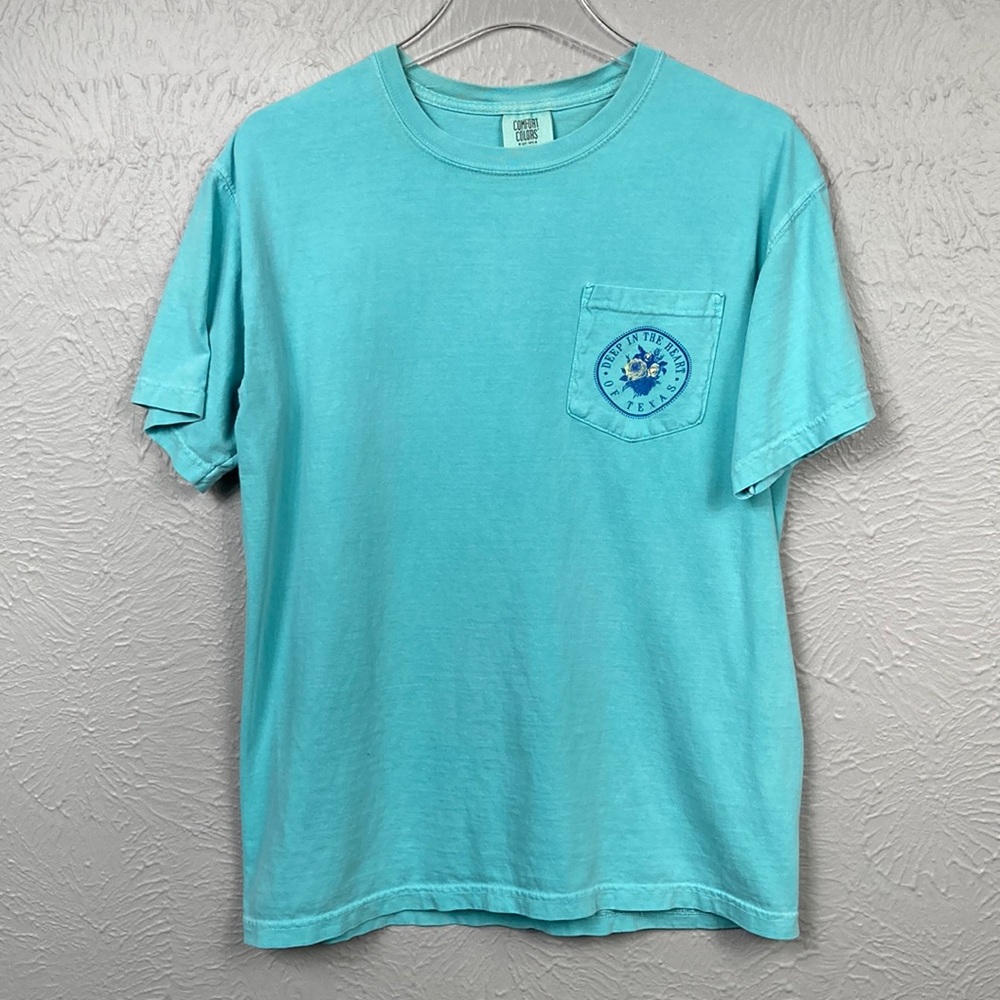 Deep In The Heart Of Texas Graphic Print Blue Short Sleeve T-shirt Size …